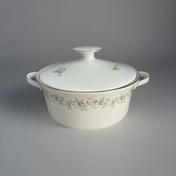 Haviland Forever Spring Covered Vegetable Bowl Casserole Dish 8” Platinum Trim - Picture 2 of 16